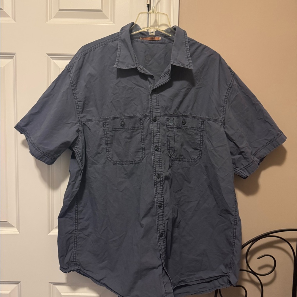 Casual Blue Short Sleeve Shirt